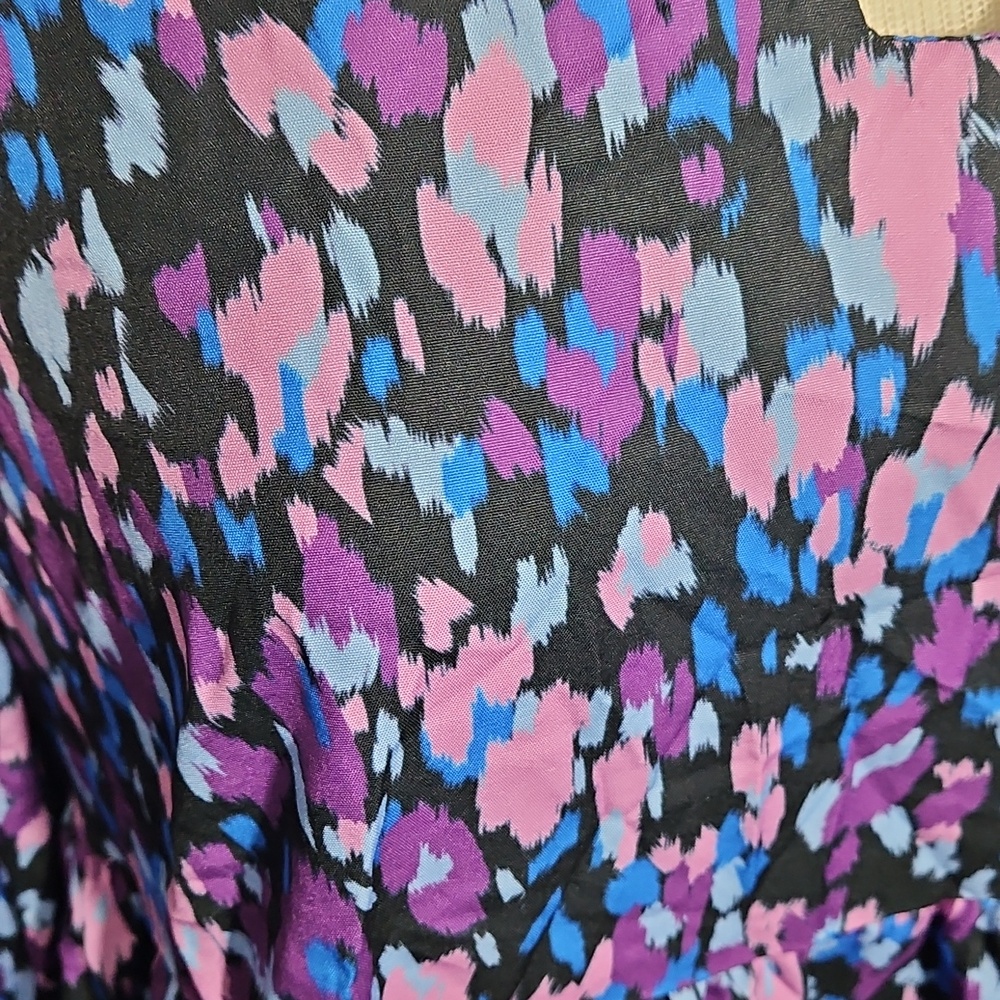 Shein, Fairy Grunge, Purple Floral, Tiered Dress, Long Sleeve, V-neck, Size-XL - Picture 2 of 13
